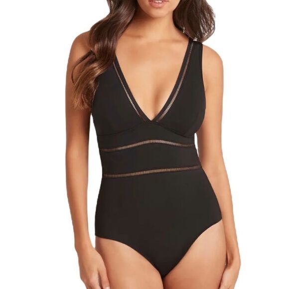 SEA LEVEL Black One-Piece Swimsuit! - Picture 1 of 8